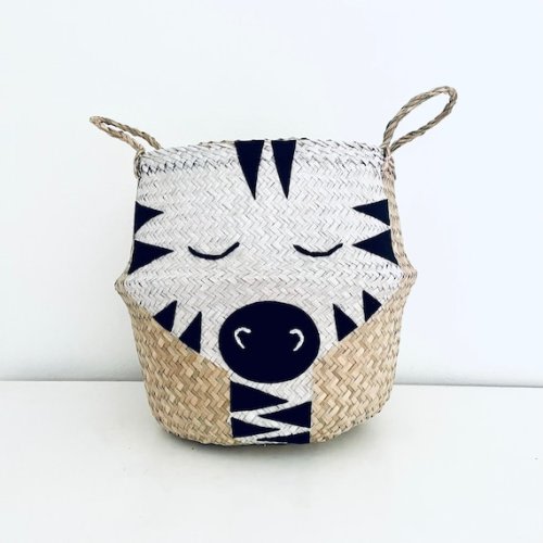 Large Zebra Belly Basket With a Beautiful Painted and - Etsy