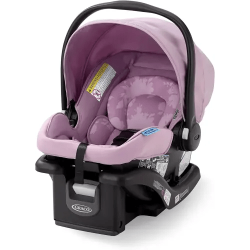 Graco SnugRide Lite LX Infant Car Seat, Lightweight Rear-Facing Seat for Babies 4–30 lb, 4-Position Adjustable Base, Latch Installation & ProtectPlus Engineered, Lilac Mod