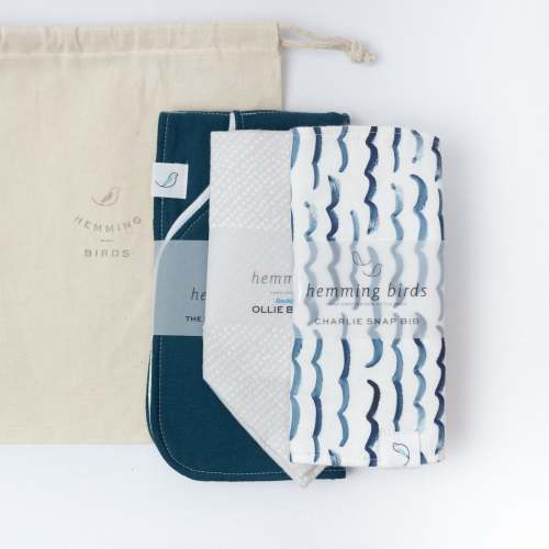 CHS LOCAL - GIFT SET // Atlantic // Charlie Bib + Ollie Bib + Burp Cloth