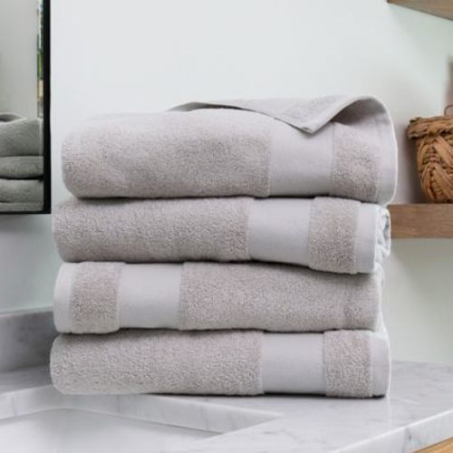 Set Of 4 Bath Towels, 100% Super Plush Premium Cotton - Becky Cameron, White, 4 Pack