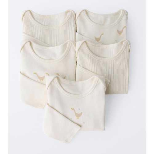 FIVE-PACK OF GEESE BODYSUITS - Ecru | ZARA United States