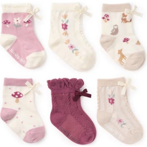 Assorted 6-Pack Forest Family Socks Gift Box, 0-12 M