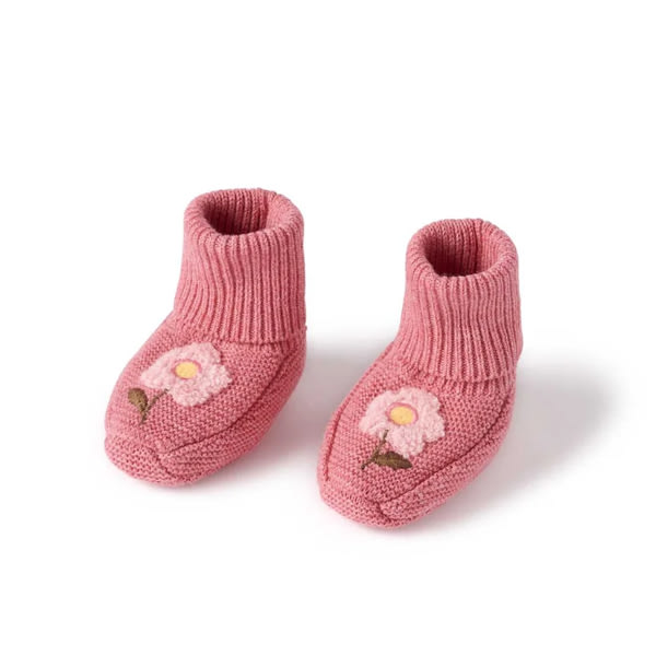 Flower Knitted Booties