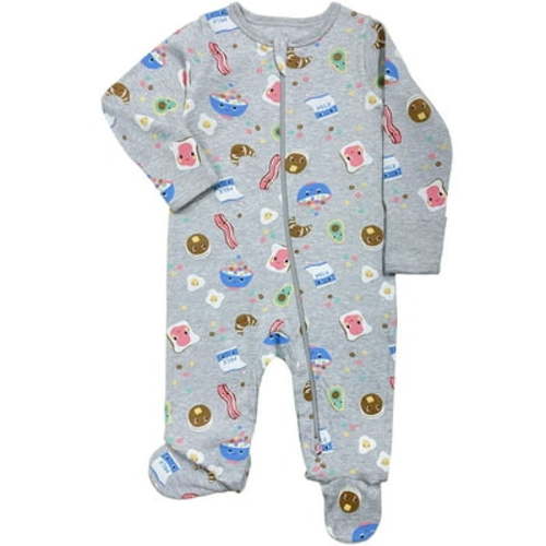 Wonder Nation Baby Gender Neutral Zip Front Footed Sleep N Play Pajamas, Sizes Preemie-6/9 Months