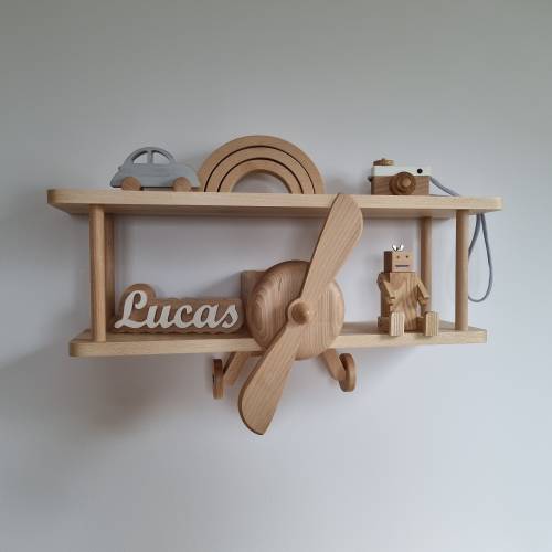 XXL plane shelf, kidsroom decoration, books shelf, toys shelf, airplane shelf for boys, wooden plane shelf, natural plane shelf, montessori