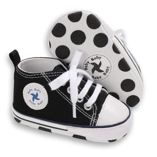 Sekantrol Unisex Baby Girls Boys Shoes Infant Soft Sole Canvas Newborn First Walkers High Top Anti-Slip Sneakers