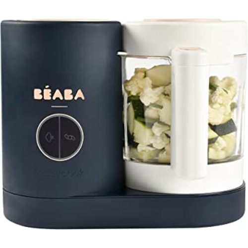 BEABA Babycook Neo, Glass Baby Food Maker, Glass Baby Food Processor, 4 in 1 Baby Food Steamer, Glass Baby Food Blender, Baby Essentials, Make Baby Food at Home, Makes 34 Servings in 20 Mins, Midnight