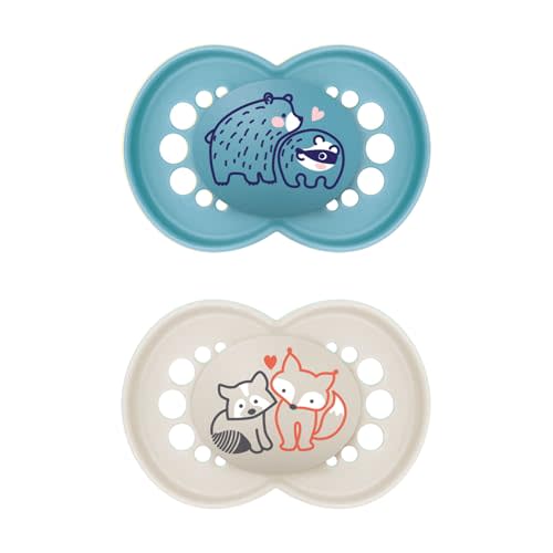 MAM Original Matte Baby Pacifiers, Binky for 6-16 Months, BPA-Free Silicone Nipple, Easy to Clean, Best for Breastfed Babies, Developed with Medical Experts, 2 Count Binkies with Sterilizer Case