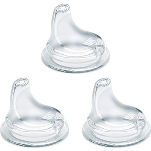 NUK Replacement Silicone Spout for NUK Active and Learner Cups, Clear, Pack of 3