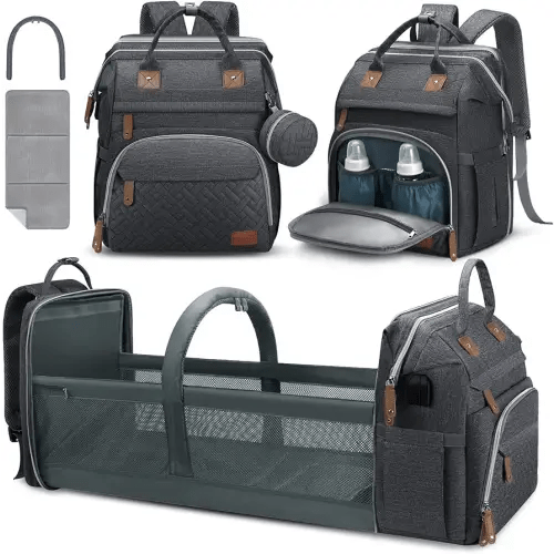 Diaper Bag Backpack，Baby Diaper Bags, Multifunctional diaper backpack Large Capacity, Slate Color