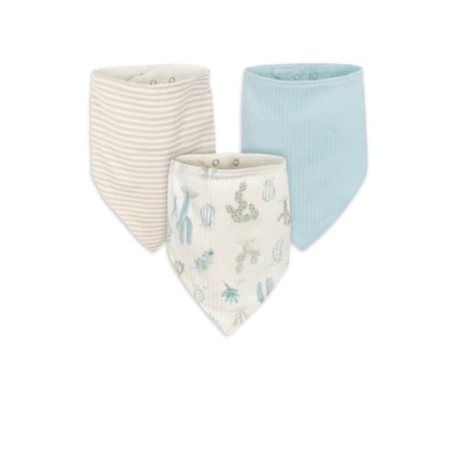 Just Born Baby Girl or Boy or Unisex Bandana Bibs, 3-Pack