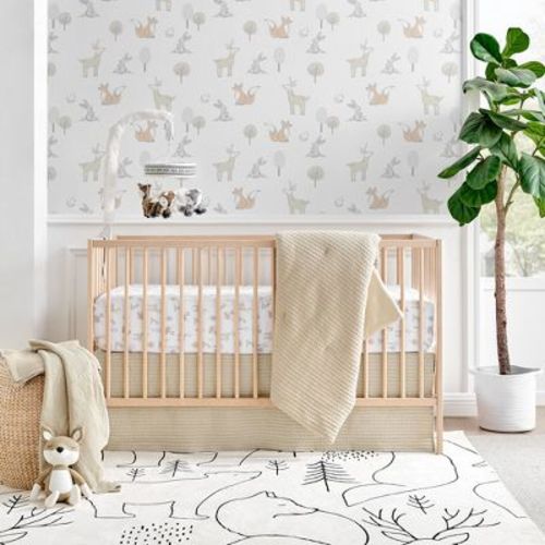Mills Waffle Taupe 4pc Baby Crib Bedding Set - Levtex Baby
