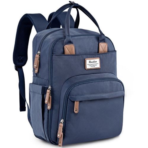 Ruvalino Large Diaper Bag Backpack, Multifunction Baby Changing Travel Bag with Insulated Pockets, Waterproof Backpack for Moms & Dads - Navy Blue