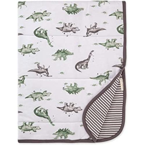 Burt's Bees Baby - Reversible Blanket, Nursery, Stroller & Tummy-Time Organic Jersey Cotton Quilted Infant & Toddler Bedding