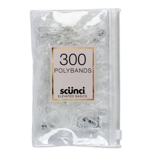 scunci Mixed Size Polyband Hair Ties - 300pc, Color: Clear