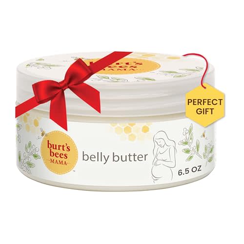 Burt's Bees Mama Belly Butter, Stretch Mark Cream for Pregnancy Massages Body & Reduces Scar Appearance, Prenatal & Postnatal Tummy Skin Care, Shea Butter & Vitamin E Rich Formula, 6.5 Oz Tub