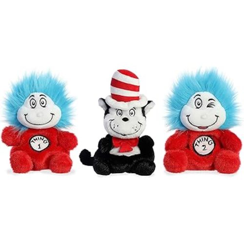 Aurora Palm Pals Bundle - Cat in The Hat, Thing 1, and Thing 2 (Plush 3-Pack)