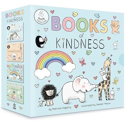 Books of Kindness: ABCs of Kindness; 123s of Thankfulness; Happiness Is a Rainbow; Friendship is Forever Board book – January 4, 2022