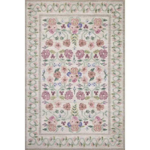 Rosa Rifle Paper Co. x Loloi Ivory Area Rug