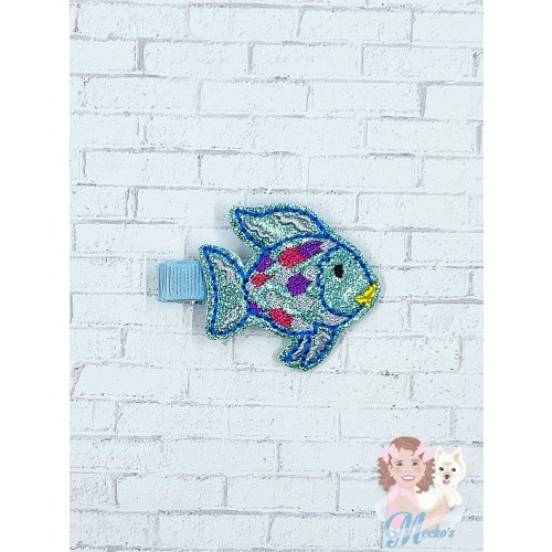 Rainbow Fish Hair Clip, Fish Hair Bow, Feltie Hair Clip, Baby Girl Hair Clip, Toddler Hair Clip, Girls Hair Clip, Rainbow Fish Bow