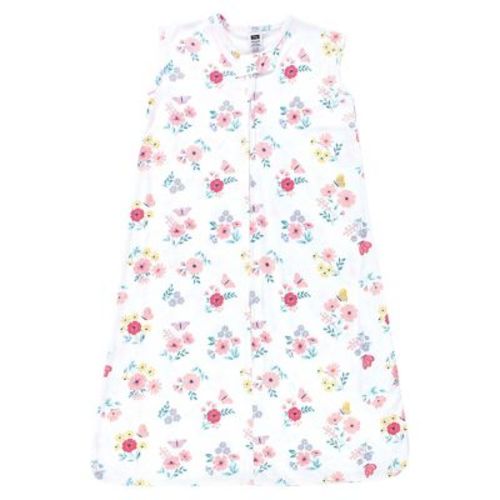 Hudson Baby Infant Girl Cotton Sleeveless Wearable Sleeping Bag, Sack, Blanket, Butterfly Floral, 6-12 Months