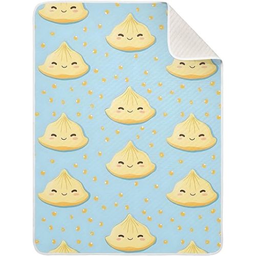 Cotton Baby Blanket Soft Cozy Throw Blanket Nursery Swaddle Receiving Blankets for Toddler Bed 30" x 40 - Chinese Dumpling
