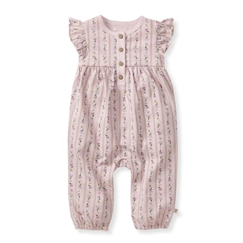 Burt's Bees Baby baby-girls Jumpsuit, 100% Organic Cotton One-piece Sleeveless Outfit Coverall