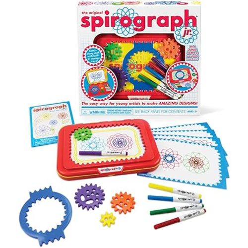 Spirograph Jr. — Jumbo Sized Gears Classic Retro Toy For Spiral Drawing Art Design Toy Kit for Smaller Hands — For Kids Ages 3 and Up