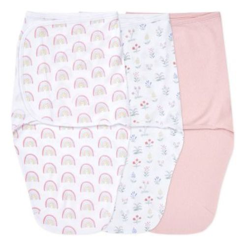 aden + anais essentials Easy Zipless Swaddle Wraps - Safari - 0-3 Months - 3pk
