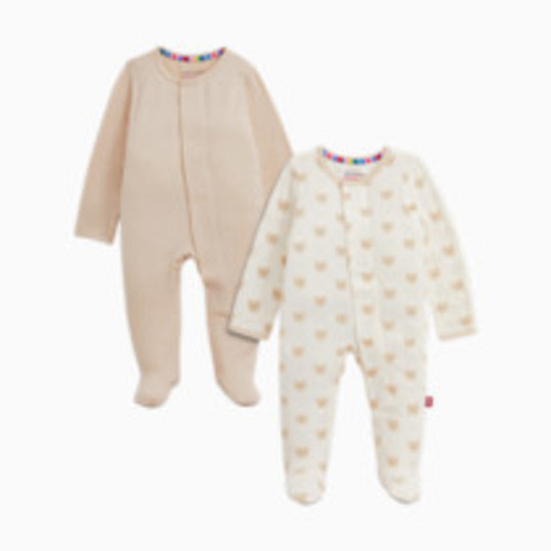 Magnetic Me Modal Magnetic Footie (2 Pack) - Tan/Bear, 0-3 M