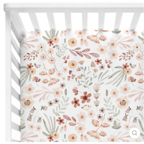 Wren's Wildflower Crib Sheet