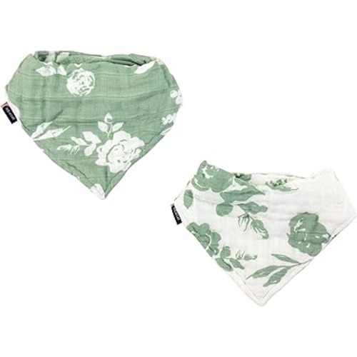 Bebe au Lait Classic Muslin Bandana Bib Set, Vintage and Modern Floral
