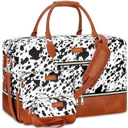Weekender Bag for Women, Travel Duffel Bag Carry On Overnight Bag with Shoe Compartment Large Nylon Travel Weekend Tote Bag