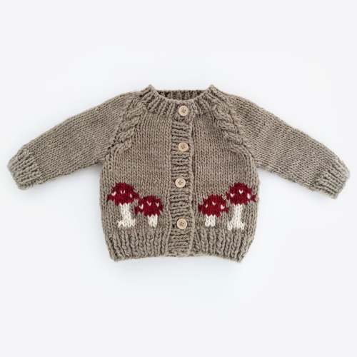 0-6mo Mushroom Pebble Cardigan Sweater Baby & Toddler - Huggalugs