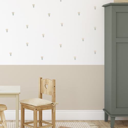 Mini flowers decals, reusable wall decals,  fabric wall stickers, kdis room wall decals, girl room decor, floral wall stickers, botanic - PINK