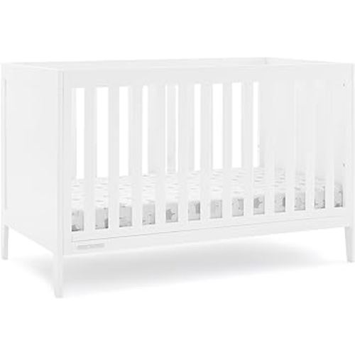 Delta Children Hayes 4-in-1 Convertible Crib - Greenguard Gold Certified, Bianca White