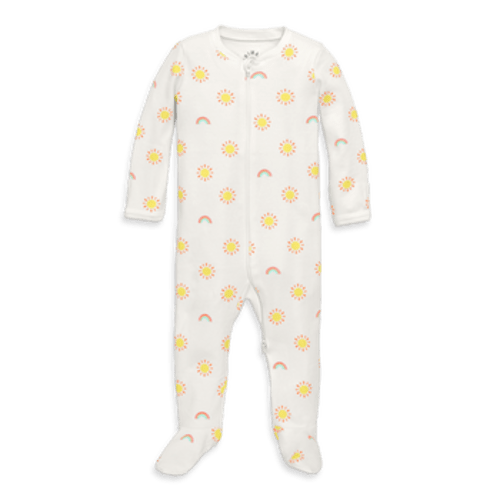 Baby Organic Zip Footie In Starry Night, Newborn