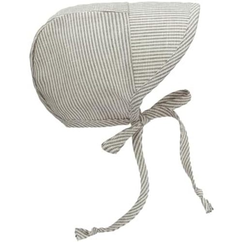 Baby Sun Hat UPF 50+ UV Linen Stripe Bonnet Cotton-Lined for Boys Girls Child Cap Kids Swim hat