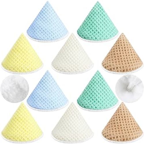 10 Pcs Coral Velvet Pee Covers Baby Boy, Strong Water Absorption Pee Shield for Baby Boy, Reusable Pee Cap, Diaper Changing Accessory for Boys Newborn Gift (Waffle)