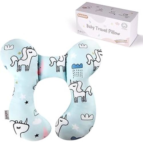 KAKIBLIN Baby Neck Pillow, Baby Support Travek Pillow,Upgraded Neck Pillows for Car Seat,Head and Neck Support Pillow for Car Seat, Pushchair(Unicorn)