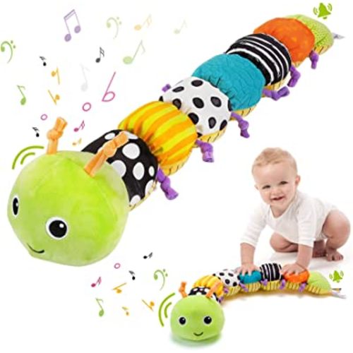 Sirecal Baby Toys 0-6 Months: Musical Stuffed Animal Soft Plush Toys with Crinkle, Rattle & Textures, Newborn Learning Sensory Toys Tummy-Time Toys 0 3 6 9 Months Shower Gifts, Caterpillar