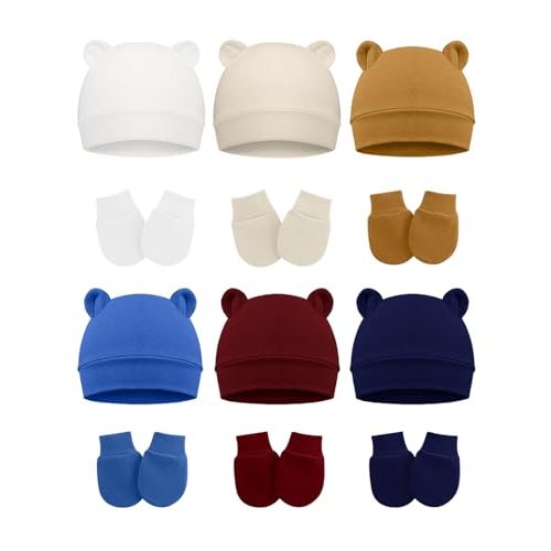 ZURLEFY Cute Baby Mittens Newborn, No Scratch Baby Boy Mittens, Baby Girl Hat Gloves for Toddlers, Infant, Newborn