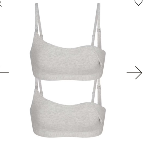 COTTON JERSEY MATERNITY NURSING SCOOP BRALETTE 2-PACK | LIGHT HEATHER GREY | SKIMS