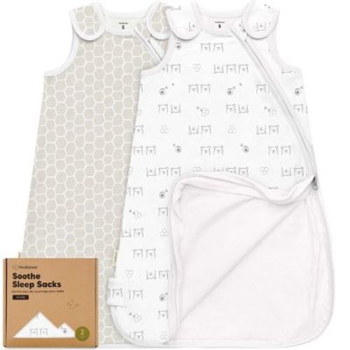 KeaBabies 2-Pack Sleep Sacks for Babies, Soothe Sleeping Sack Wearable Blanket, Infant, Toddler, Newborn Swaddle Sack (Bumble Bear, Small)
