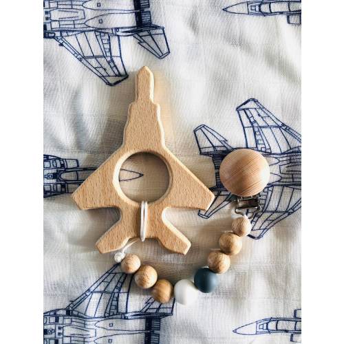 F-22 Fighter Jet Teether with Clip