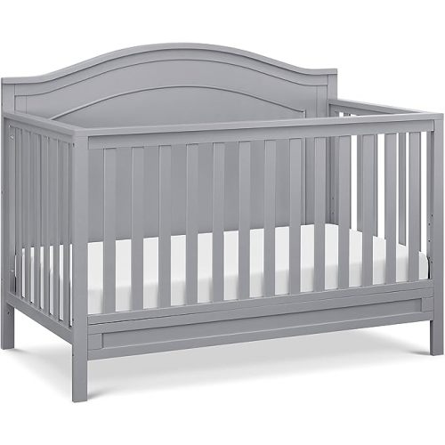 Davinci Charlie 4-in-1 Convertible Baby Crib - GREENGUARD Gold Certified Convertible Crib to Toddler Bed, Daybed, Full-Size Wooden Bed and Durable - 4 Adjustable Mattress Heights - Grey