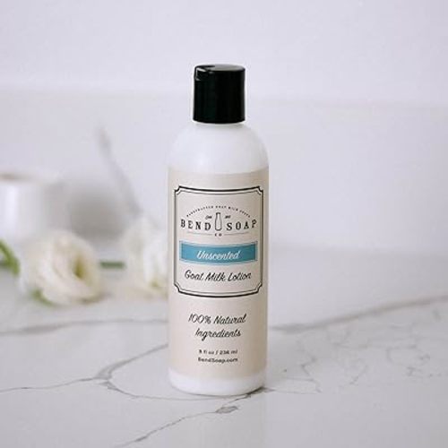Bend Soap Company Unscented Goat Milk Lotion 3-Pack (8oz x 3) - Gentle Formula for Sensitive Skin (Unscented)