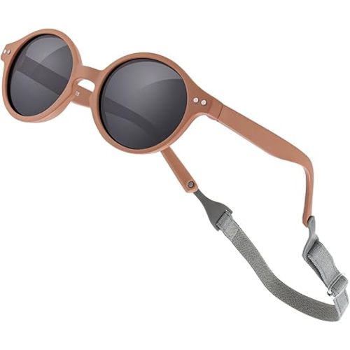 Baby Sunglasses with Strap Polarized Flexible UV400 for Infant Toddler Boys Girls Age 0-24 Months