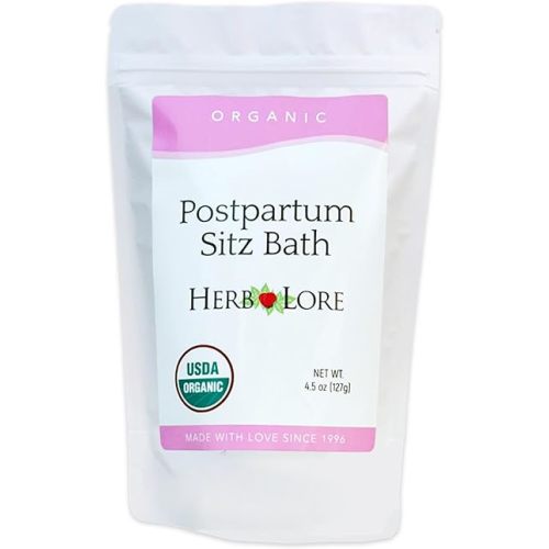Herb Lore Organic Postpartum Sitz Bath Soak, Herbal After Birth Care for Perineal Healing