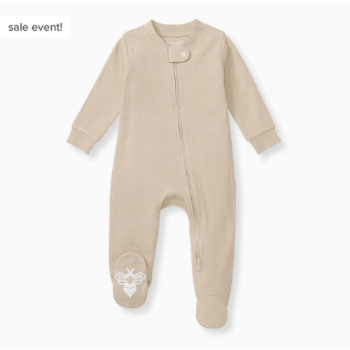 Solid Rib Organic Cotton Sleep & Play - Hummus – Burt's Bees Baby